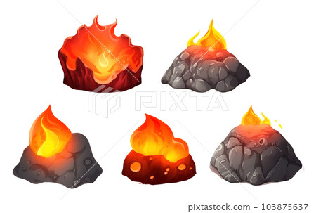 ui set vector illustration of lava crack cement isolate on white background 103875637