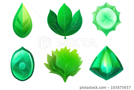 ui set vector illustration of green spell leaf isolate on white background 103875657