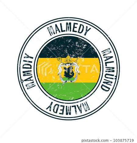 Malmedy city grunge rubber stamp 103875719
