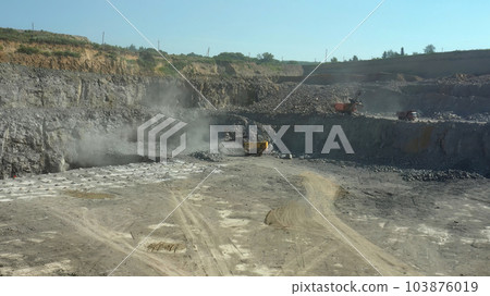 Quarry for the extraction of granite. Granite quarry. Quarry for the extraction of granite. Granite quarry. 103876019
