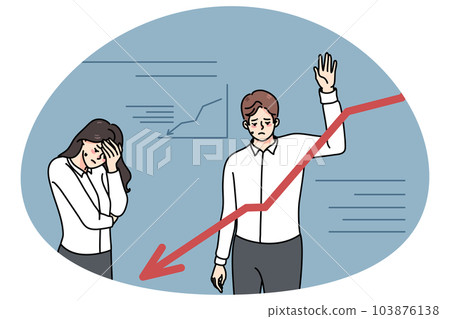 Stressed businesspeople experience financial problems Stressed businesspeople experience financial problems 103876138