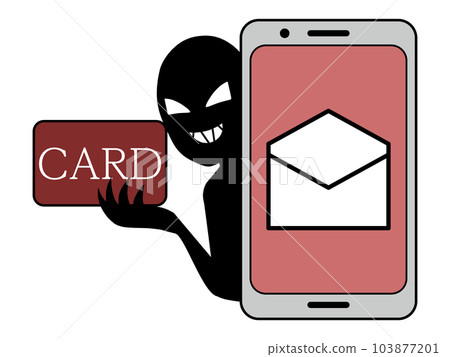 持有釣魚郵件和卡片的壞人形象插圖素材 持有釣魚郵件和卡片的壞人形象插圖素材 103877201