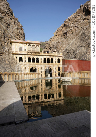 Zanana Kund, Ladies Pool, situated in the premises of Galtaji Mandir, is an ancient Hindu pilgrimage, Jaipur, Rajasthan, India 103877283