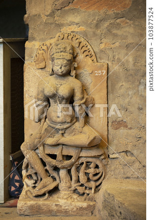 Carved idols in the Harshnath Temple, an ancient Hindu temple dedicated to Lord Shiva, situated on the top of a hill at Harsh Ki Pahadi, dated 973 CE, Sikar, Rajasthan, India Carved idols in the Harshnath Temple, an ancient Hindu temple dedicated to Lord Shiva, situated on the top of a hill at Harsh Ki Pahadi, dated 973 CE, Sikar, Rajasthan, India 103877524