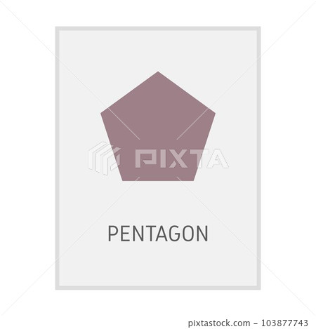Pentagon geometric shape flash card element symbol for preschool education for kids mathematics learning illustration Pentagon geometric shape flash card element symbol for preschool education for kids mathematics learning illustration 103877743