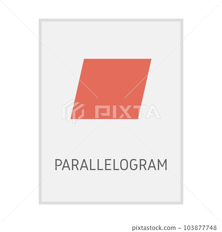 Parallelogram geometric shape flash card element symbol for preschool education for kids mathematics learning illustration 103877748