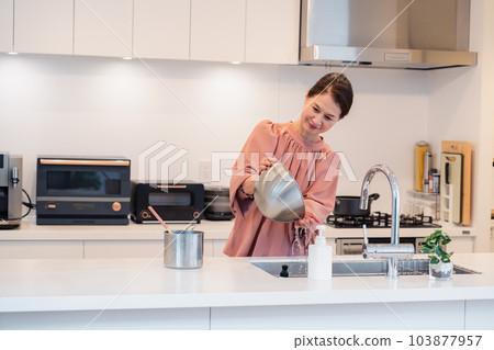 Senior woman cooking in the kitchen Senior woman cooking in the kitchen 103877957