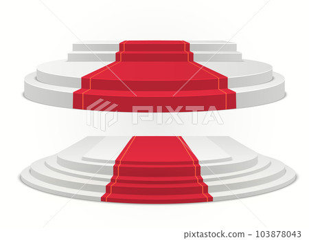 Circle podium. Vector 3d stage isolated. Circle podium. Vector 3d stage isolated. 103878043