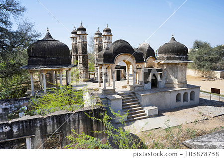 Goenka Chhatri, situated near Shivgarh Fort, now converted in to a Heritage Hotel. It was built by Thakur Kesri Singh Ji in 1750, located in Dundlod, Shekhawati, Rajasthan, India Goenka Chhatri, situated near Shivgarh Fort, now converted in to a Heritage Hotel. It was built by Thakur Kesri Singh Ji in 1750, located in Dundlod, Shekhawati, Rajasthan, India 103878738