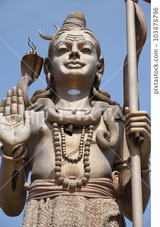 132 feet tall idol of Lord Shiva, situated in Neelkanth Mahadev Mandir, located in Bissau, Rajasthan, India 132 feet tall idol of Lord Shiva, situated in Neelkanth Mahadev Mandir, located in Bissau, Rajasthan, India 103878796