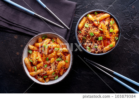 Tteokbokki or topokki and rabokki, Korean street food, spicy rice cakes Tteokbokki or topokki and rabokki, Korean street food, spicy rice cakes 103879384