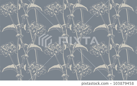 Floral pattern seamless vector background. Foliage and flower wallpaper design of nature. Floral pattern seamless vector background. Foliage and flower wallpaper design of nature. 103879458