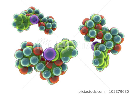 Molecular model of amygdalin, laetrile, vitamin B17, 3d illustration Molecular model of amygdalin, laetrile, vitamin B17, 3d illustration 103879680