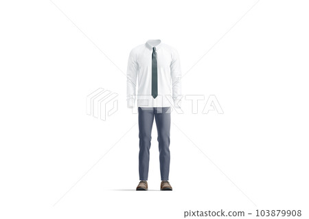 Casual business costume with dress shirt and neck tie mockup Casual business costume with dress shirt and neck tie mockup 103879908