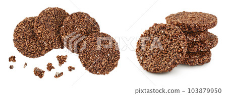 amaranth cookies with carob isolated on white background. Healthy food. Top view. Flat lay amaranth cookies with carob isolated on white background. Healthy food. Top view. Flat lay 103879950