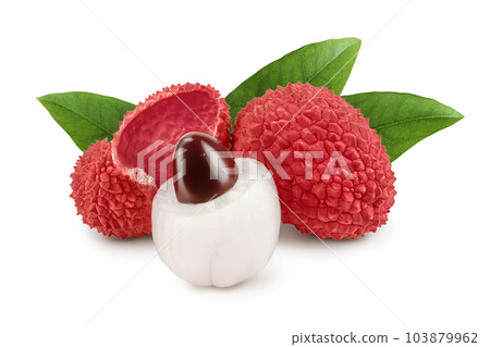 lychee fruit isolated on white background with full depth of field 103879962