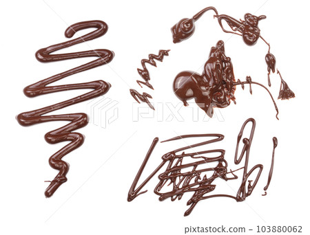 sweet chocolate sauce isolated on a white background sweet chocolate sauce isolated on a white background 103880062