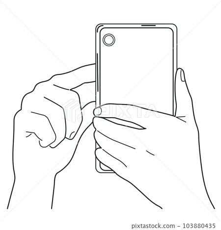 Black and white illustration. Using a smartphone to communicate. Black and white illustration. Using a smartphone to communicate. 103880435