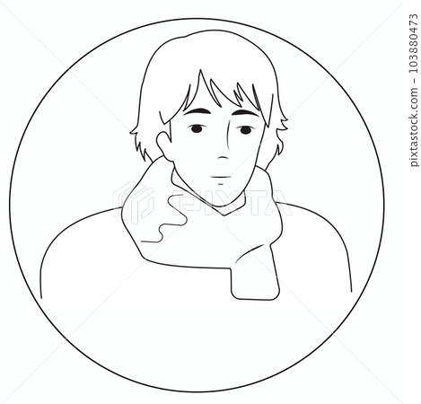Black and white avatar guy. Vector illustration. 103880473