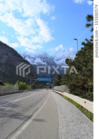 "Monte Bianco" seen from Courmayeur 103880574