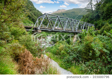 Gates of Haast gorge and bridge West Coast South Island New Zealand Gates of Haast gorge and bridge West Coast South Island New Zealand 103880796