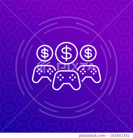 money for games icon, line vector design money for games icon, line vector design 103881381