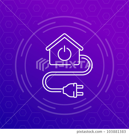 electric home or house line icon electric home or house line icon 103881383