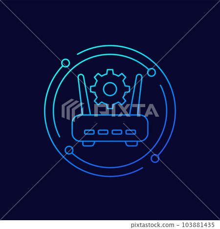 router, modem settings icon in linear design 103881435
