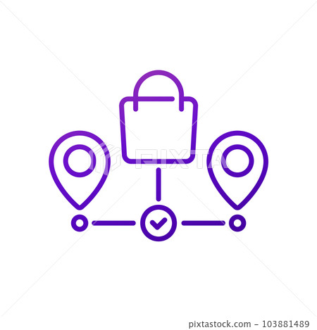 grocery delivery icon with a shopping bag, vector 103881489
