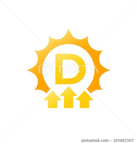 raise vitamin D level icon on white 103881507