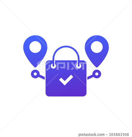 grocery delivery service icon with a shopping bag 103881508