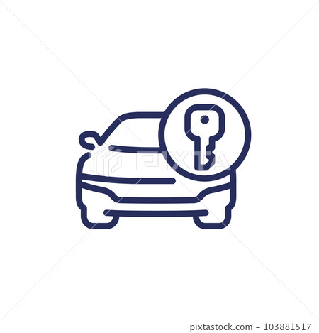 car access line icon with a key car access line icon with a key 103881517