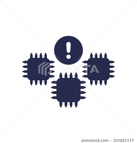 microchip supply shortage icon with chips 103881537