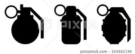 Grenade illustration of an explosive weapon used in war 103882146