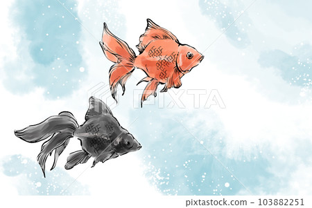 Illustration of cool goldfish 103882251