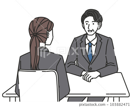 A woman receiving an interview A woman receiving an interview 103882471