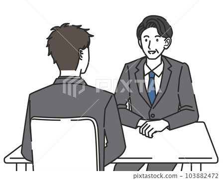 A man receiving an interview A man receiving an interview 103882472