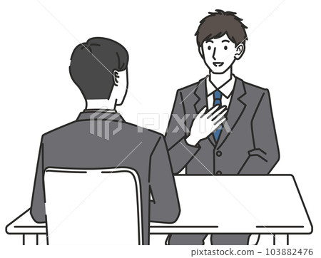 A male interviewing A male interviewing 103882476