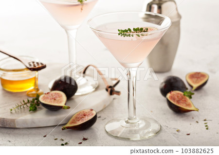 Fall cocktail, fig syrup and honey martini 103882625