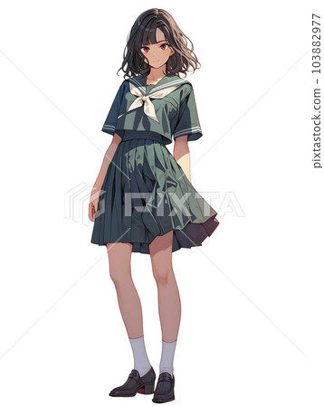 女高中生的站立圖,全身,動漫插圖(生成 AI) 女高中生的站立圖,全身,動漫插圖(生成 AI) 103882977