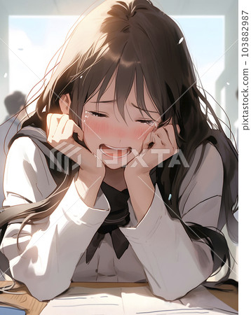 因考試成績不好而哭泣的女高中生(生成式AI) 因考試成績不好而哭泣的女高中生(生成式AI) 103882987