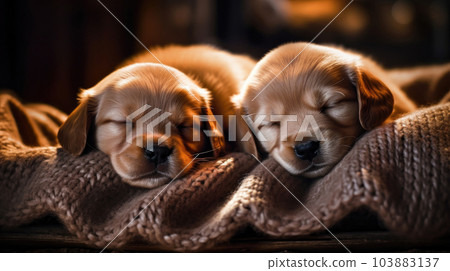 Litter of puppies, newborns, sweet sleeping, cute, a gift to the family. apartment generated ai. Litter of puppies, newborns, sweet sleeping, cute, a gift to the family. apartment generated ai. 103883137