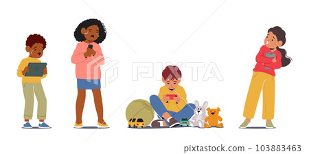 Excessive Children Gadget Addiction, Concerning Phenomenon Where Children Become Overly Dependent On Electronic Devices 103883463