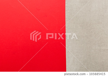 top view with gray kitchen napkin isolated on table background. Folded cloth for mockup with copy space, Flat lay. Minimal style 103885415
