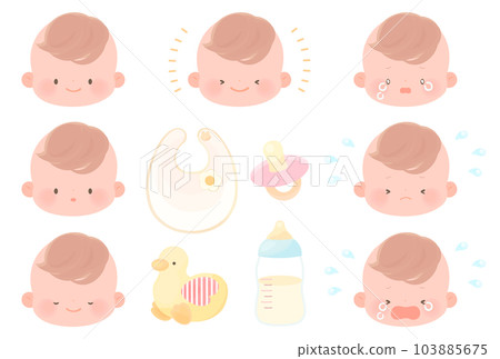 Baby's cute facial expression set Baby's cute facial expression set 103885675
