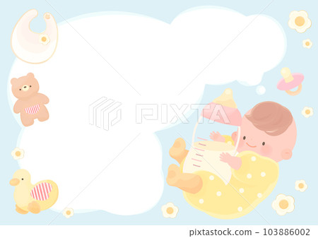 拿著大奶瓶和氣球的嬰兒 103886002