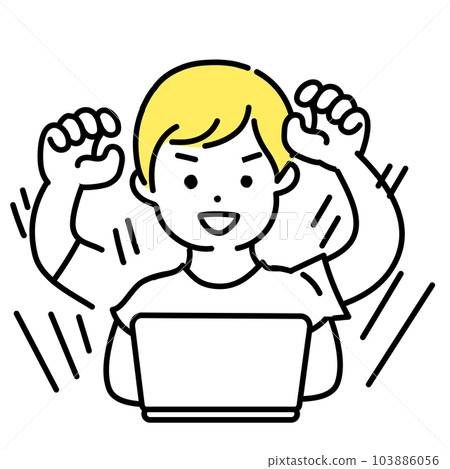 插圖系列可愛的人_穿休閒裝的男人_進步 103886056