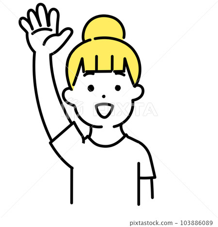 插圖系列可愛的人_休閒女性_問候 103886089
