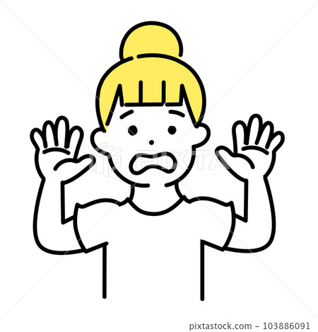 Illustration series of cute people _ casual women _ give up 103886091