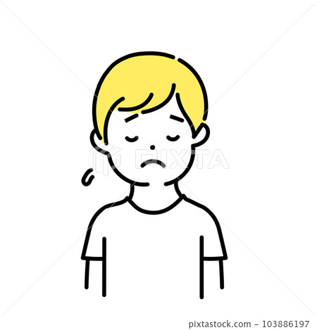 Illustration series of cute people _ casual men _ looking down Illustration series of cute people _ casual men _ looking down 103886197